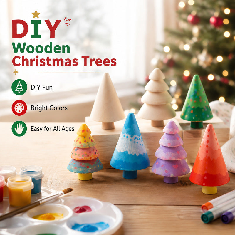 🎄🎨 DIY Wooden Christmas Tree Set — Color Your Christmas Your Way