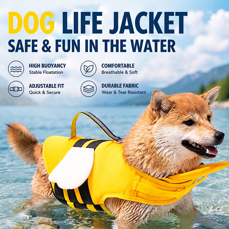 🐶🏊‍♂️Animal Design Dog Life Flotation Vest — High Buoyancy & Top Rescue Handle! ✨