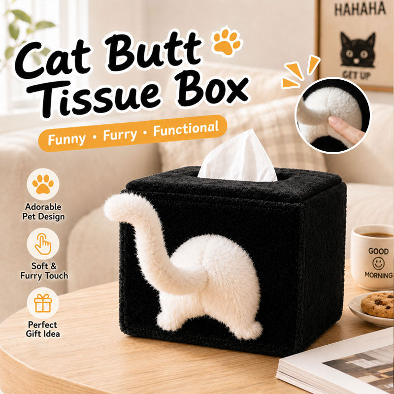 🐱Bring some cheeky fun to your home--Cat Butt Tissue Box