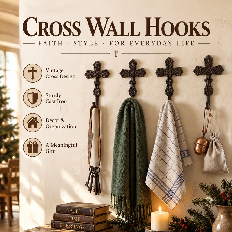 🖤🏡 Vintage Cross Hook Wall Mount