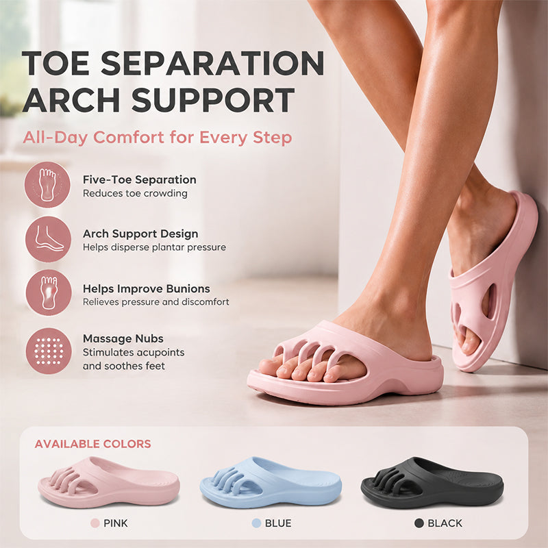 🌸 Women's Five-Toe Arch Support Slide Sandals