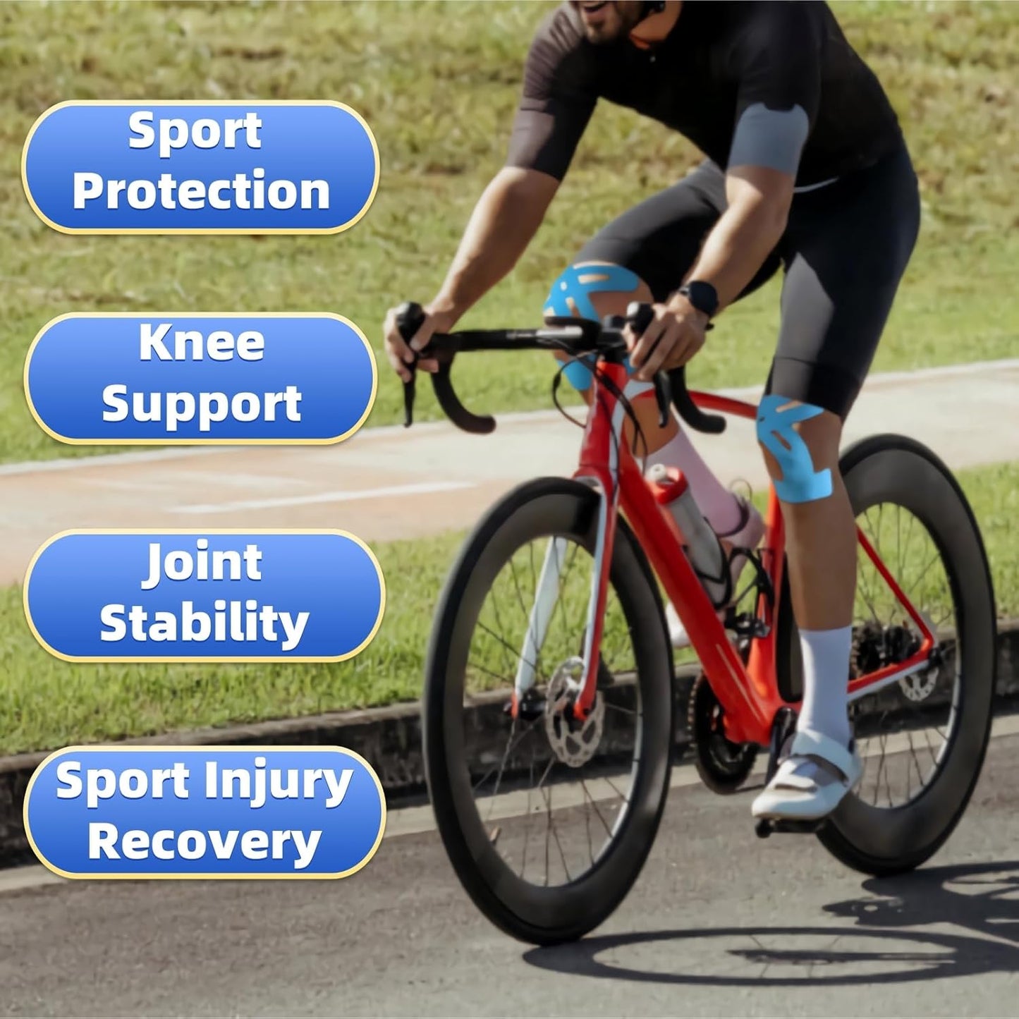 ✨🏃‍♂️Ready-to-Wear Support for Your Active Lifestyle--Precut Kinesiology Tape For Knees