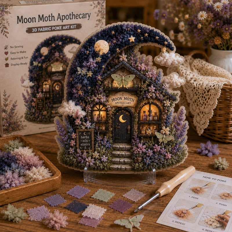 🏡Seamless 3D Textile Art Kit Fairy Village ✨
