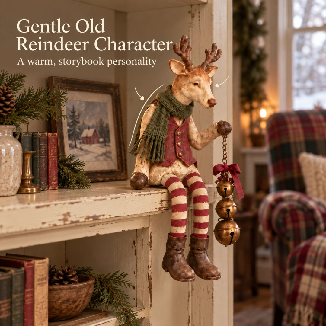 🦌🎄 Sitting Reindeer Figurine--a little Christmas charm for every corner