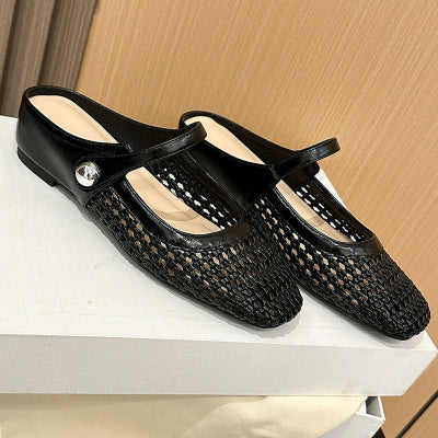 👡45% off!☁️ 2026 New Arrival! Women's Square-Toe Woven Mary Jane Mules 🎀