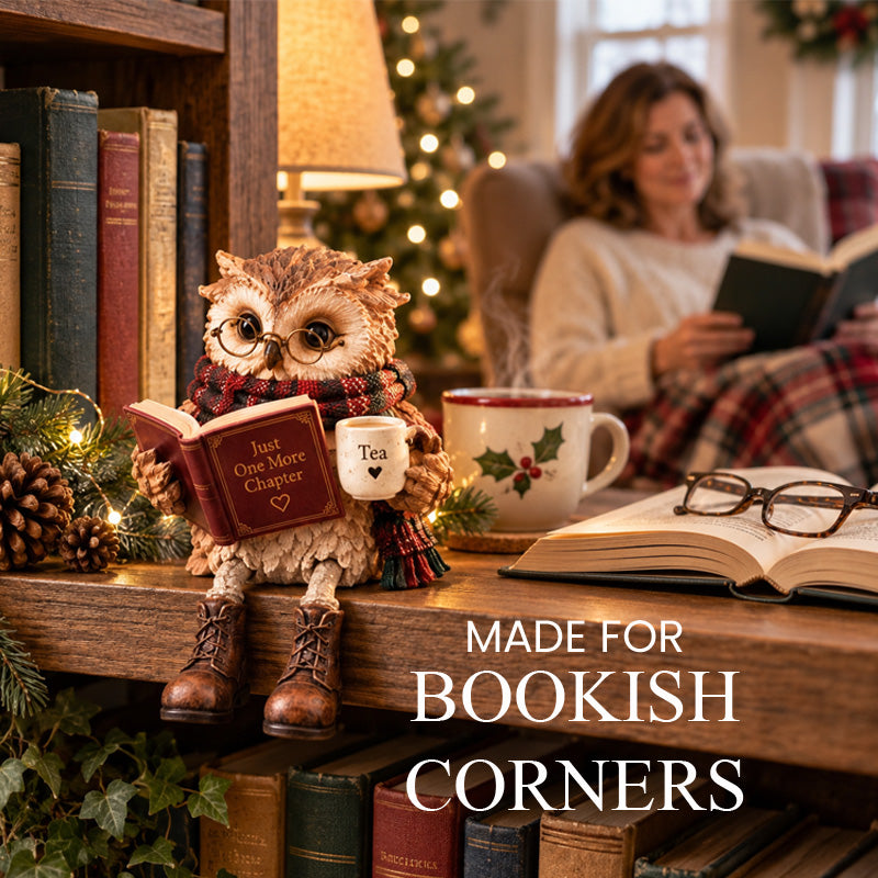 🦉 Reading Owl Figurine – A Tiny Bookworm Buddy with Big Heart Energy✨