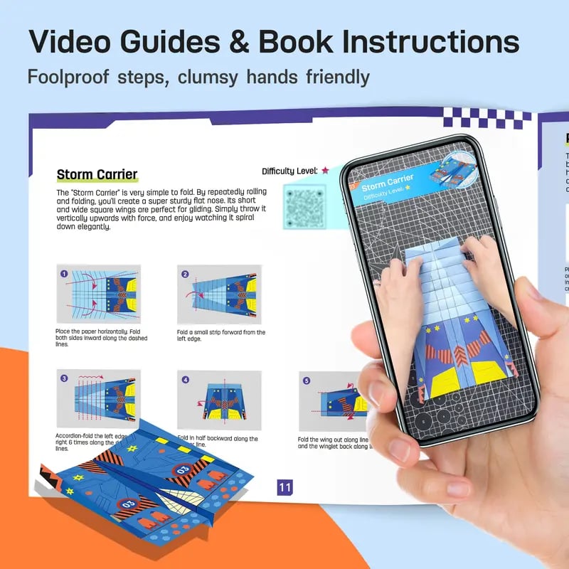 🛩️ Leven DIY Paper Airplane Book — Step-by-Step Folding Guide & Activity Craft Book