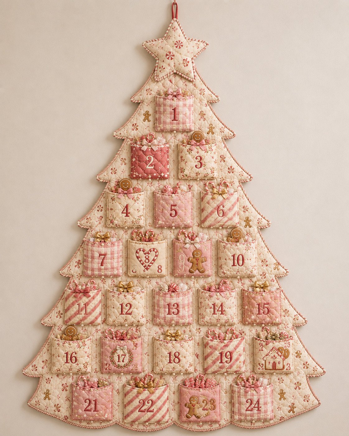 🧵🎄DIY 24-Pocket Fabric Christmas Advent Tree Kit— Craft Your Own Family Keepsake! ✨