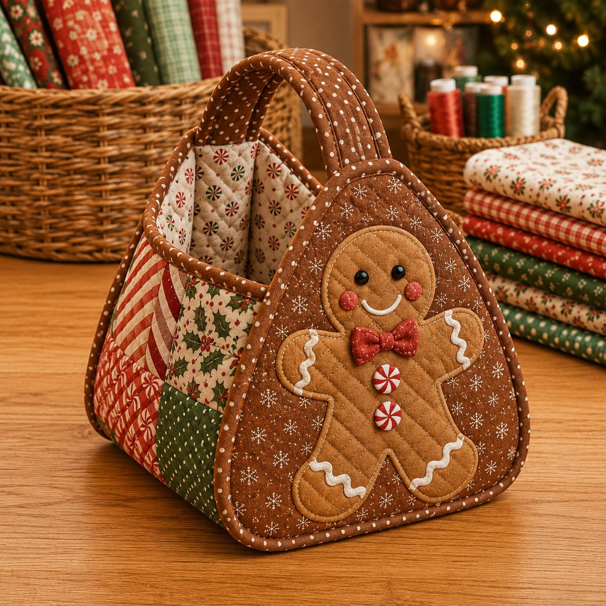 🎄 Christmas Quilted Carry Basket-Choose DIY Kit or Finished Basket for ultimate holiday cheer! ✨🧵