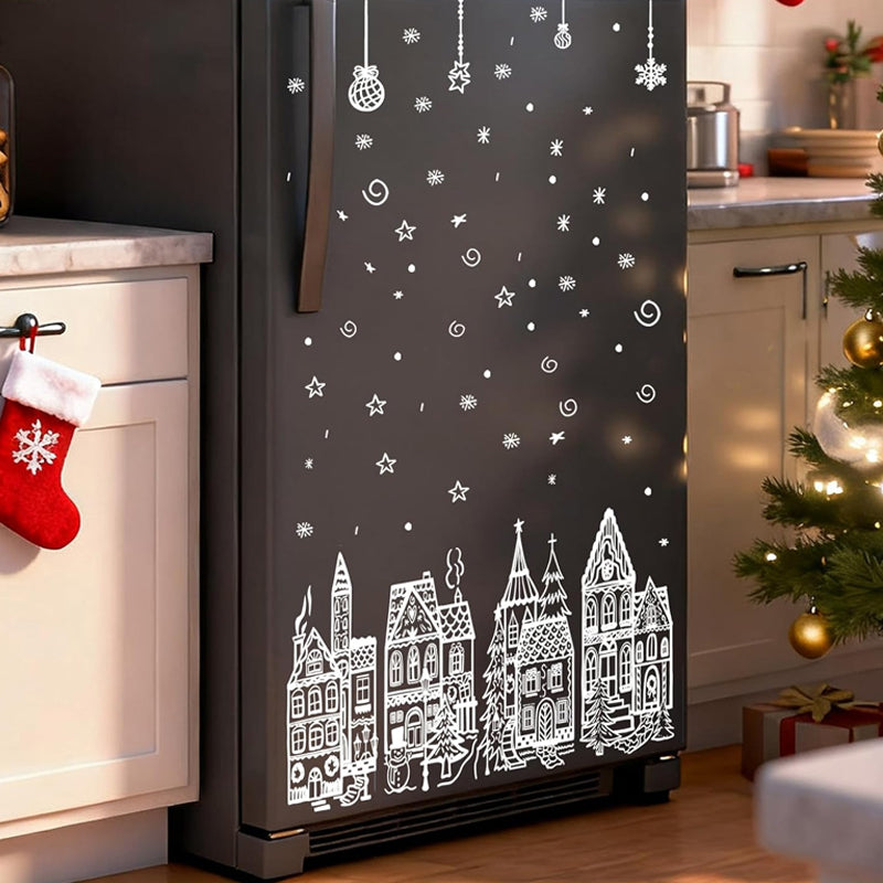 ❄️ Christmas Village Window Decals – A Touch of Holiday Magic for Bare Glass