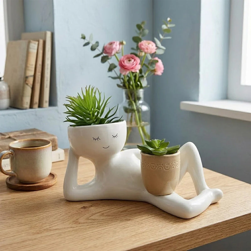 🌵Lazy Lounger Face Planter(Creative Double-Pot Edition) ✨