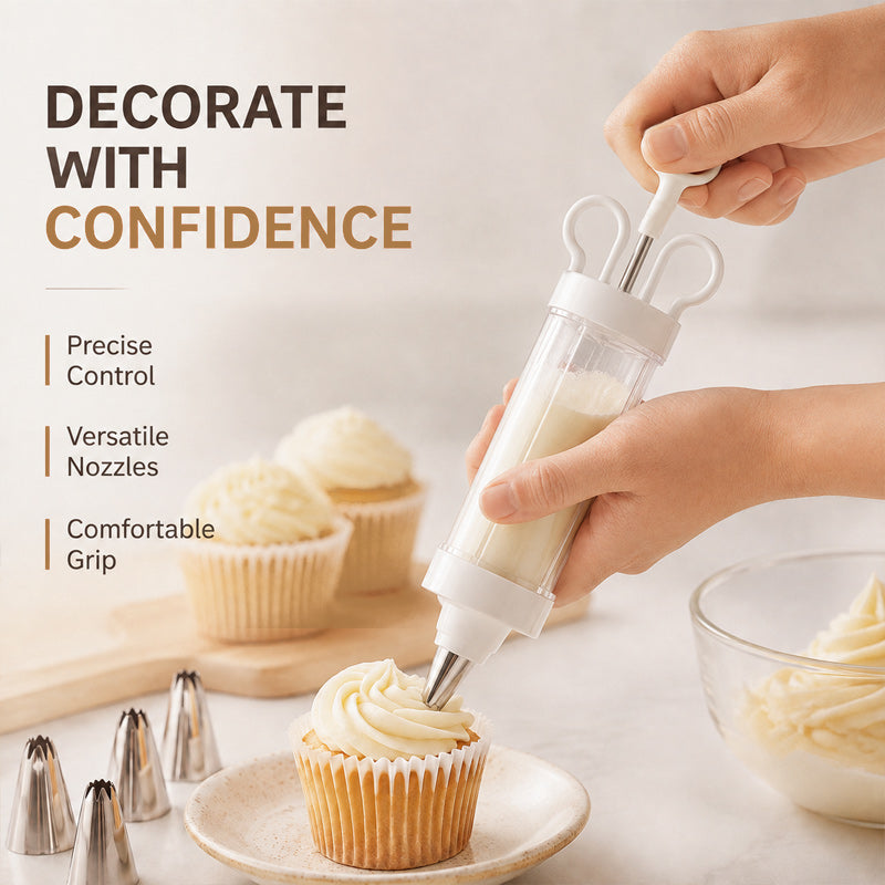 🍰🎂 Cream Piping Gun — add neat swirls and beautiful details to your bakes with ease