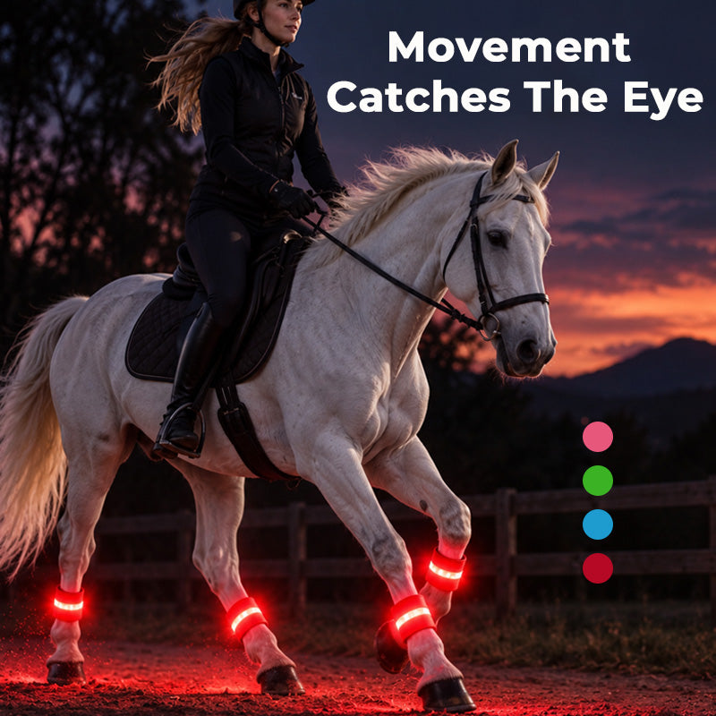 🐎 LED Bands for Horses – Set of 4 | Safety Lights for Nighttime Riding ✨