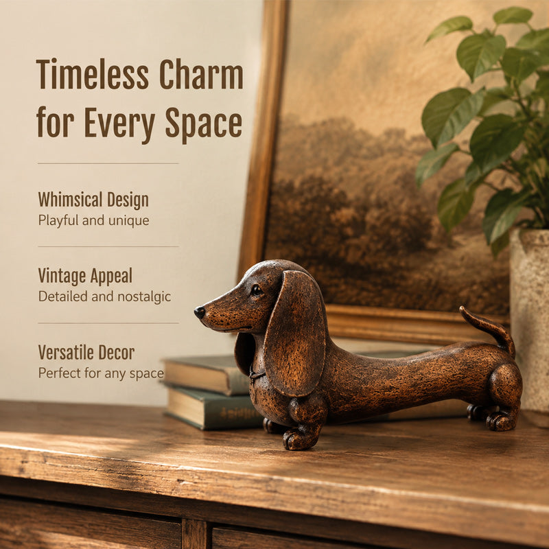🐶🏡 Dachshund Decor Figurine — vintage warmth and quiet companionship for your shelves