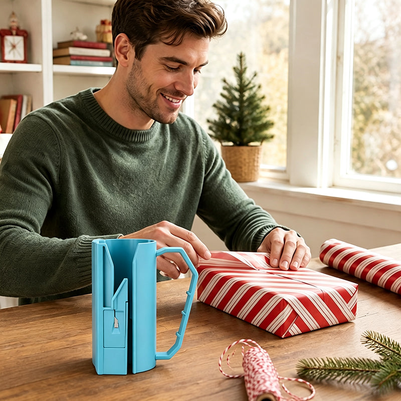 🎁 Portable Roll Wrapping Paper Cutter — Clean, straight cuts in seconds! ✨✂️
