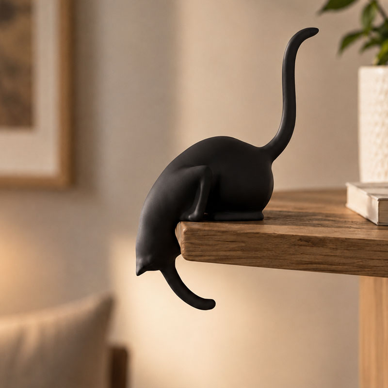 🐈Creative Black Cat Tail Key Holder Hanging Hook For Home Decoration