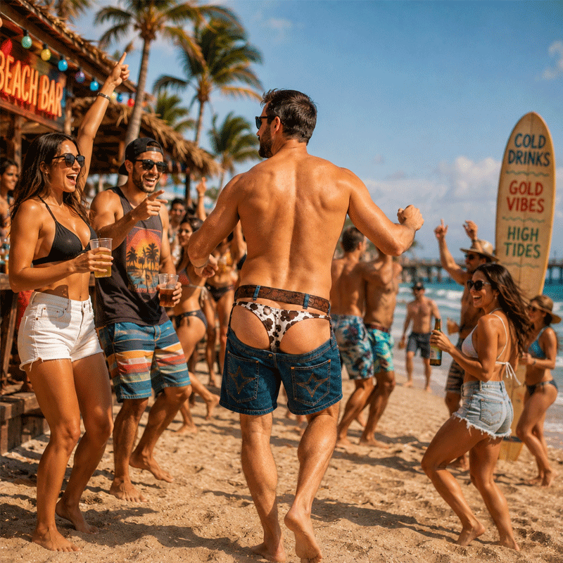🏖️🤠 Faux denim swimsuit – western style for a summer of protagonists