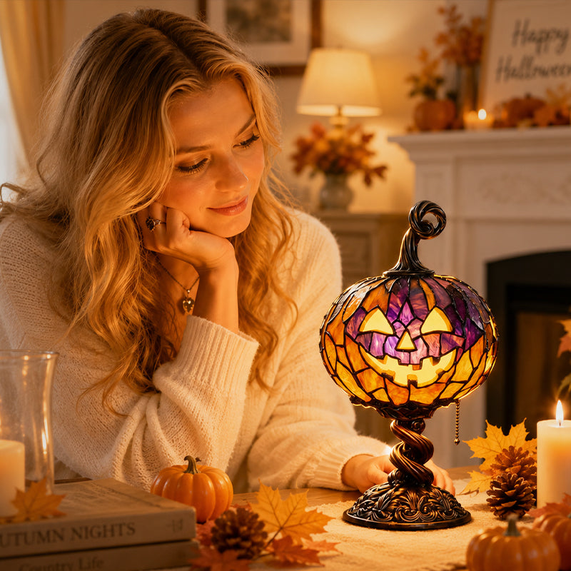 ✨Tall Pumpkin Lamp – Cast a Warm & Enchanting Glow This Autumn! 🎃✨