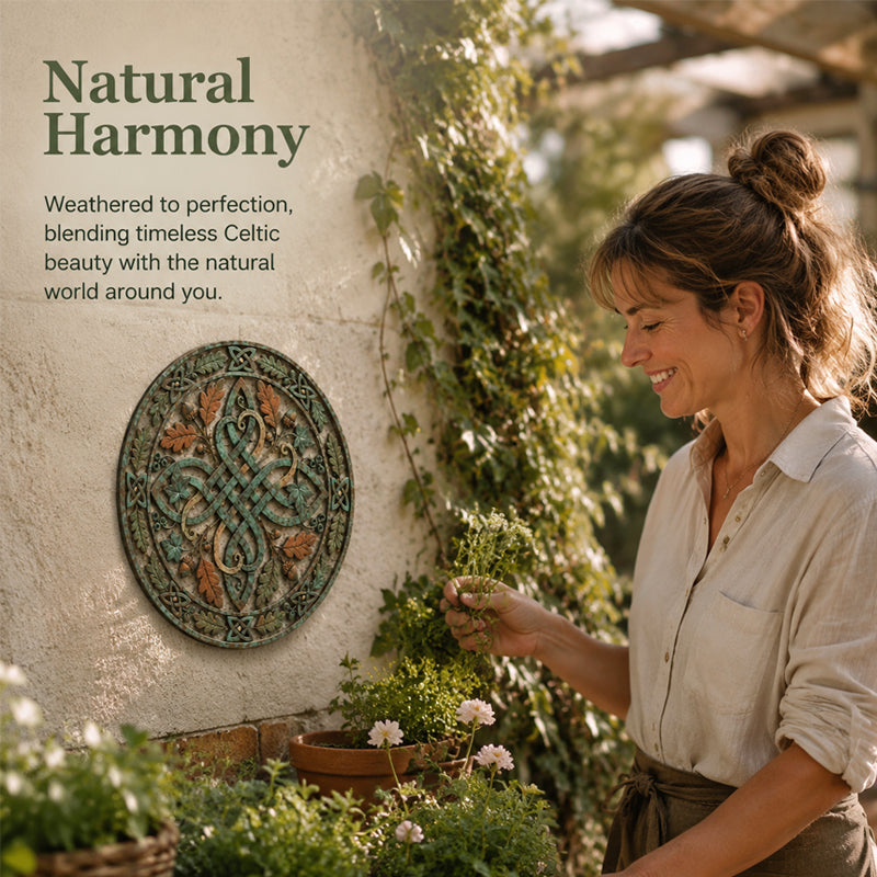🍃🌿 Celtic Oak Knot Garden Wall Decor — a timeless symbol of heritage and nature for your outdoor space