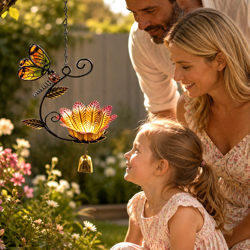 🦋🌼 Butterfly & Flower Bell Feeder — a charming accent for garden moments