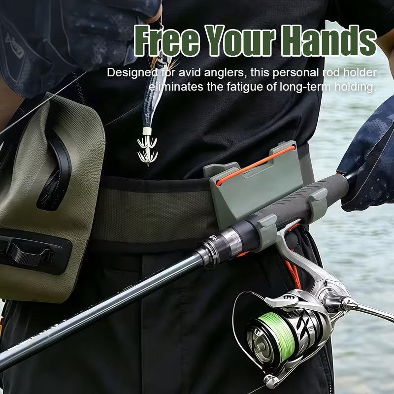 🎣 Hands-Free Fishing: Portable Belt Rod Holder for Lure & Wading 🎒