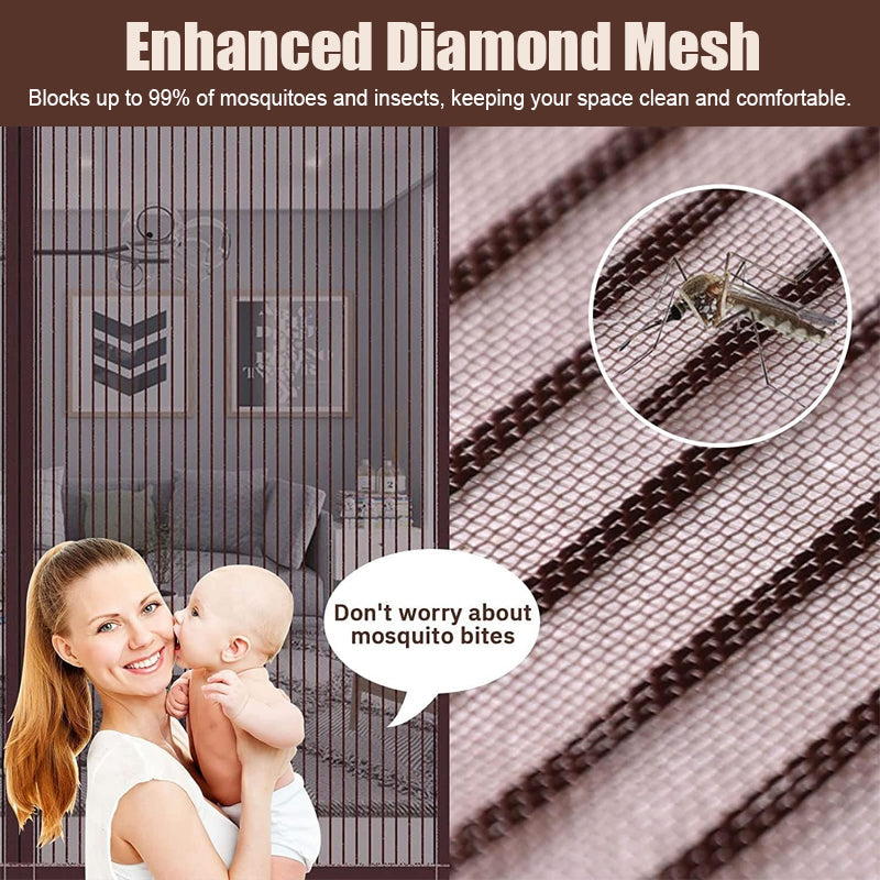 🦟 Keep pests out—installs in 2 minutes! The magnetic mesh door curtain! 🚪 Walk right in—it closes automatically! ✨