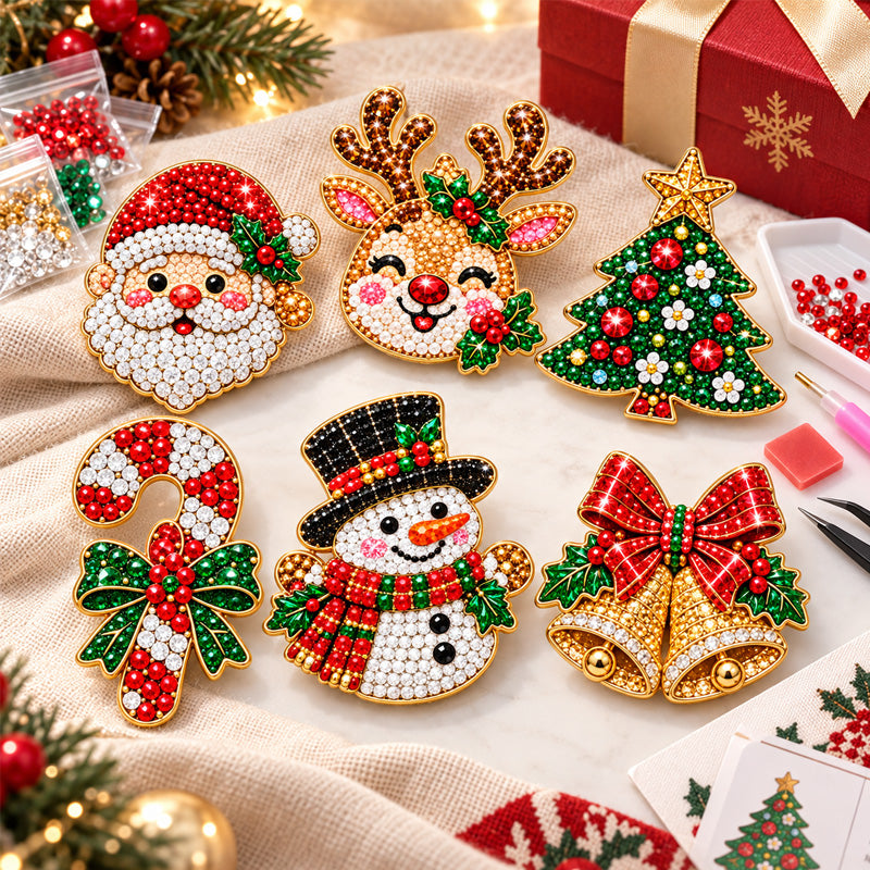 🎄💎 DIY Christmas Diamond Painting Brooch Kit--create your own sparkling holiday brooch