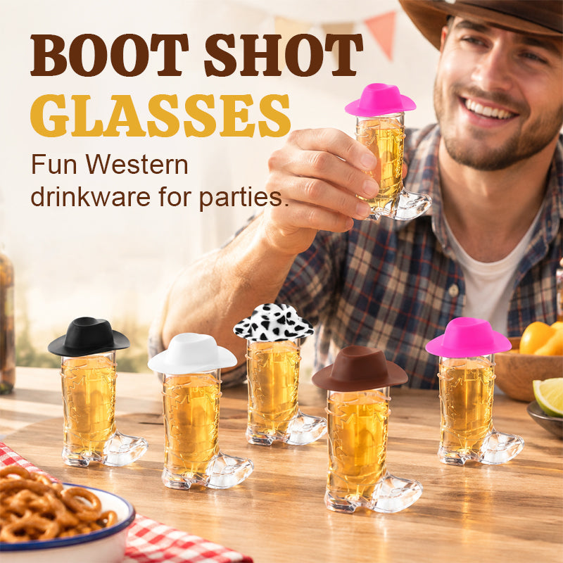 🤠 Cowboy Boot-Shaped Plastic Shot Glasses – Saddle Up Your Next Party