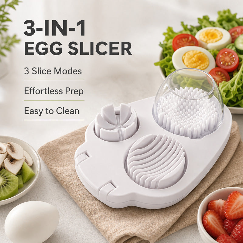 🥚3-in-1 Multifunctional Egg Slicer & Dicer - Perfect for Salads & Garnishes 🔪