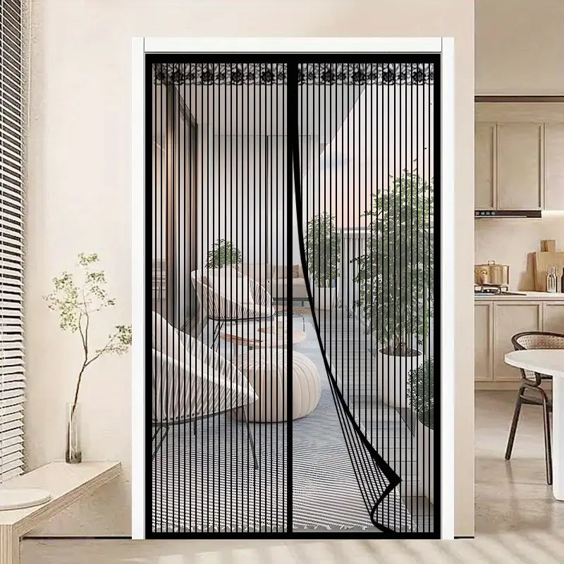 🦟 Keep pests out—installs in 2 minutes! The magnetic mesh door curtain! 🚪 Walk right in—it closes automatically! ✨