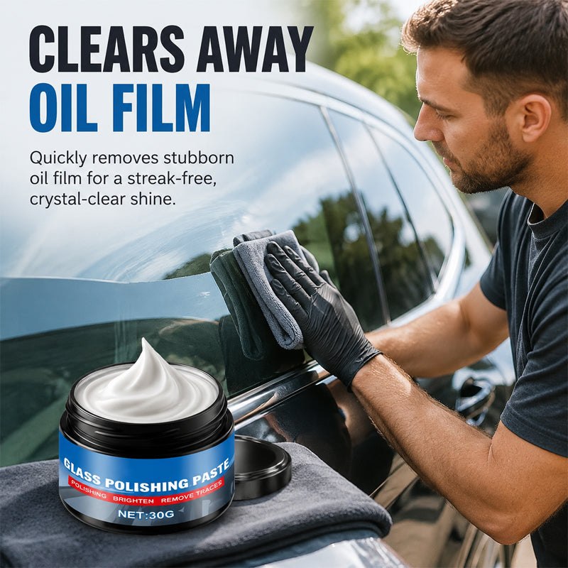 🚗💨 Clear Glass in Minutes — Oil Film Remover & Glass Polishing Paste