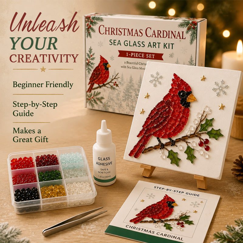 🎄DIY Winter Sea Glass Art Craft Kit – Festive Holiday Designs! ✨