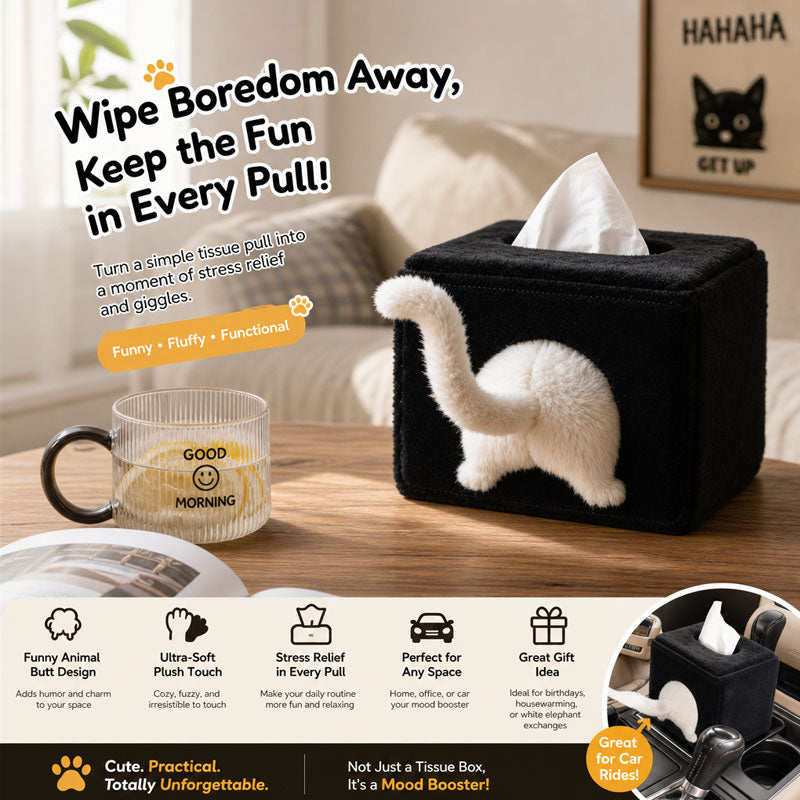 🐱Bring some cheeky fun to your home--Cat Butt Tissue Box