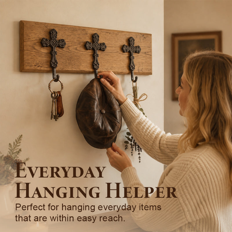 🖤🏡 Vintage Cross Hook Wall Mount