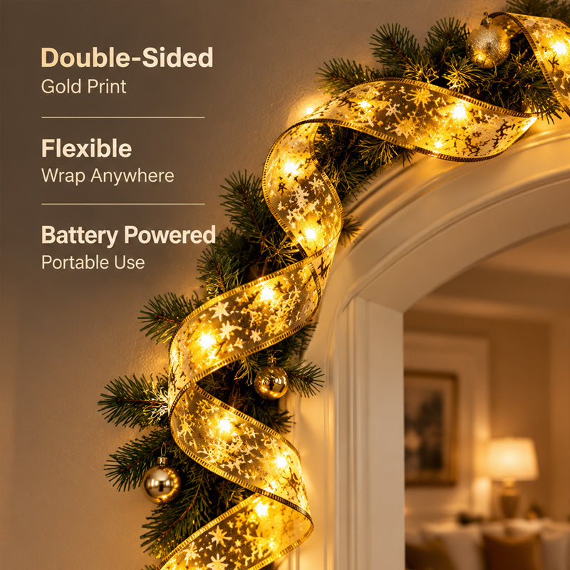 🎄 Christmas LED Ribbon Lights – A Warm Festive Glow for Your Tree