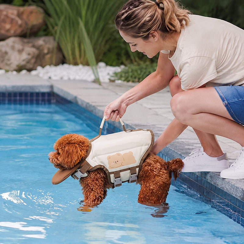 🐶🏊‍♂️Animal Design Dog Life Flotation Vest — High Buoyancy & Top Rescue Handle! ✨
