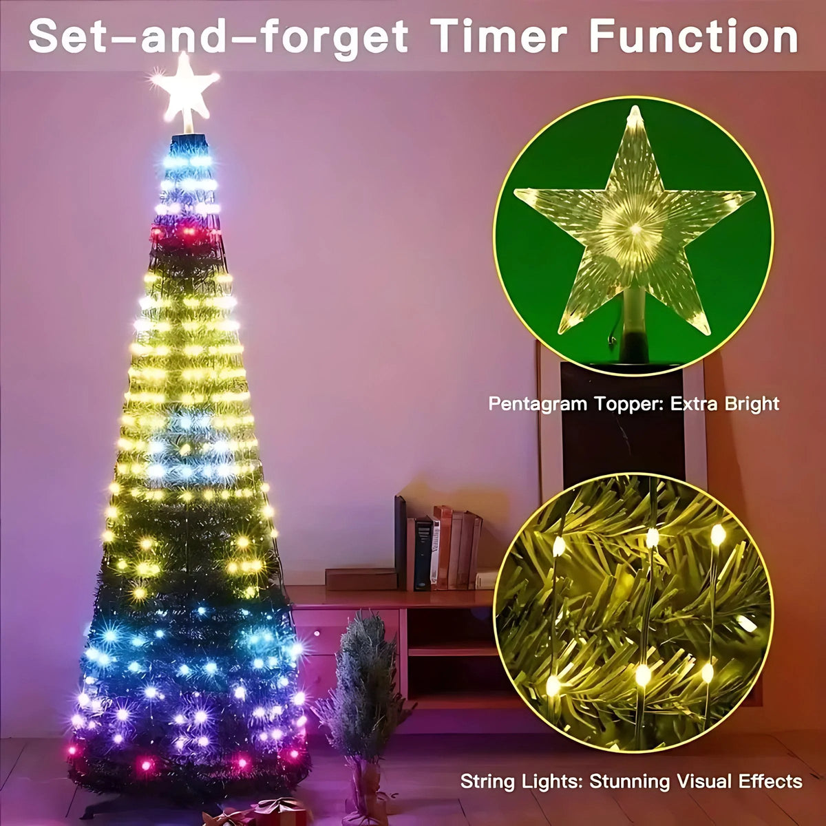 🎄✨ Smart Christmas Tree Waterfall Lights--turn your space into a magical winter wonderland