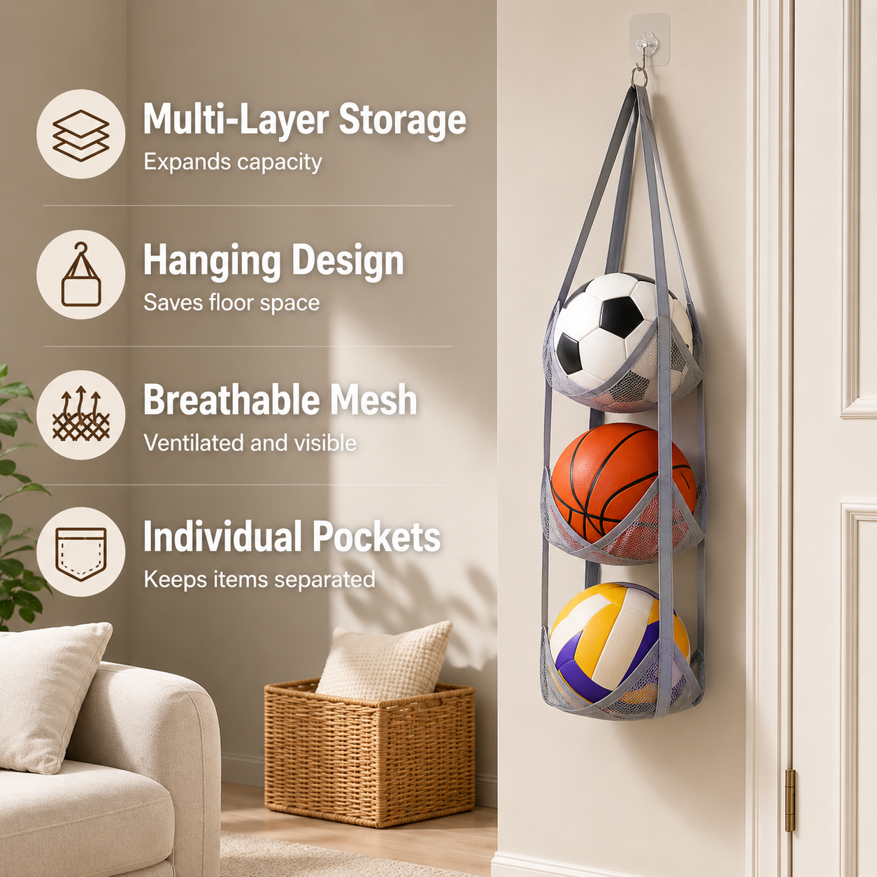 [Vertical Space Saving Organizer] Turn Your Messy Garage Floor Chaos Into A Perfectly Gridded Masterpiece! 🏀⚽✨