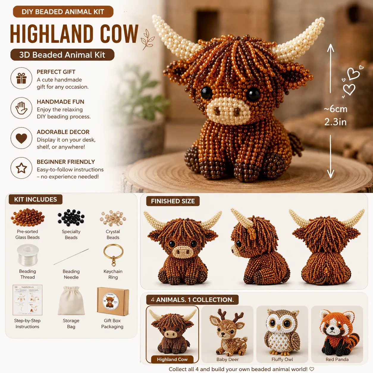 🐦Your New Favorite Cozy Hobby Is Here! ✨ Tiny 3D Beaded Animal DIY Kit