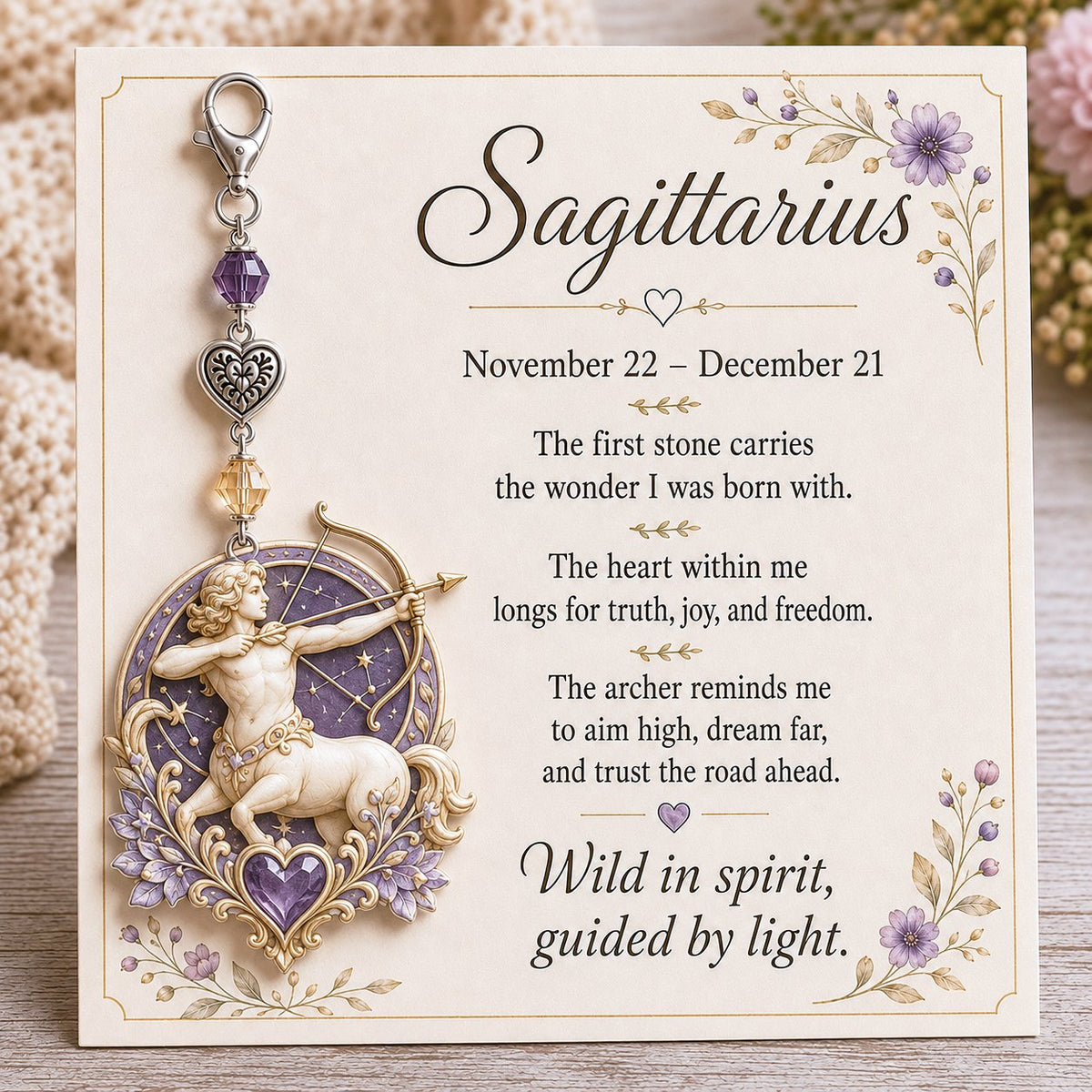🌙💎 A small charm tailor-made for her – Zodiac Charm Commemorative Card
