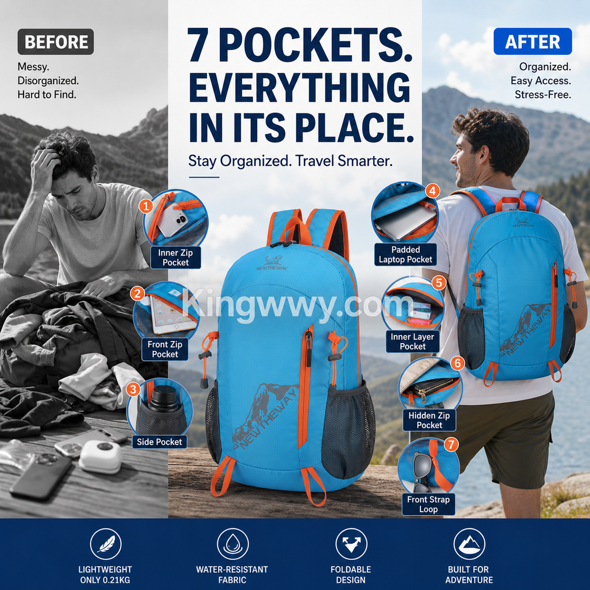 🎒🥚 Foldable Waterproof Hiking Backpack — folds down to egg‑size, travel light