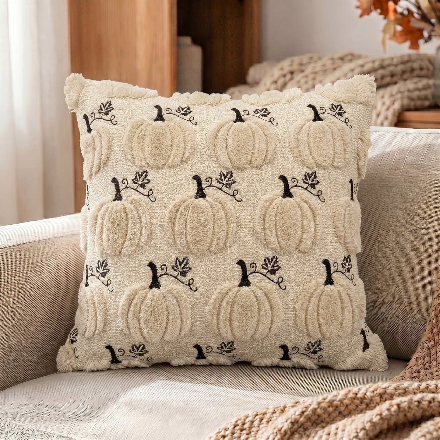 🎃3D Jacquard Pumpkin Pillow Covers – Instant Autumn Charm for Your Home! 🎃✨