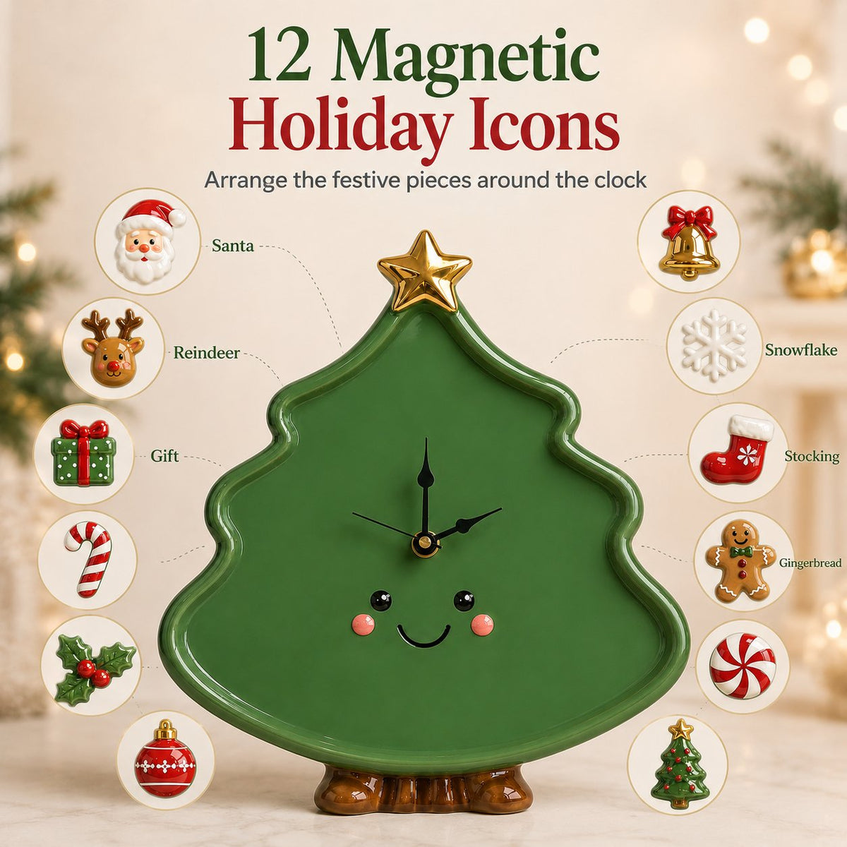 🎄 Interactive Magnetic Christmas Tree Clock — Creative Holiday Decor Kids Can Actually Play With! ✨🕰️