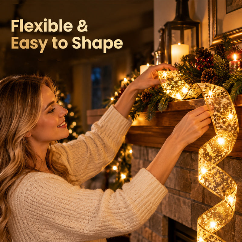 🎄 Christmas LED Ribbon Lights – A Warm Festive Glow for Your Tree