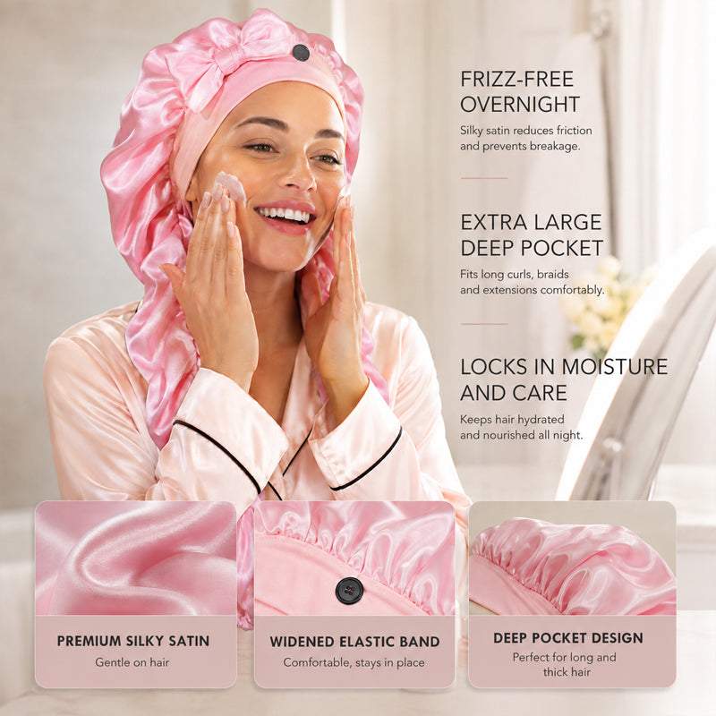 ✨Silk Sleeping Cap | ❤️Say goodbye to tangled hair and enjoy a long-lasting, luxurious sleep!