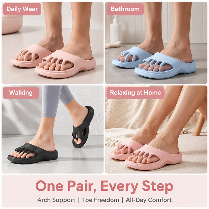 🌸 Women's Five-Toe Arch Support Slide Sandals