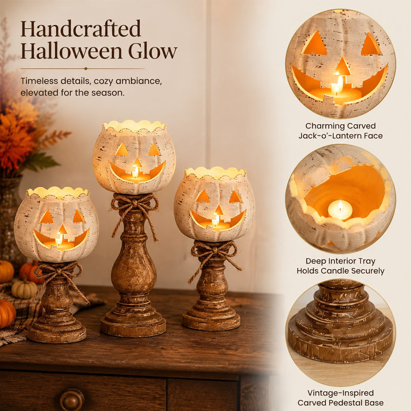 🎃🕯️Cute Halloween Pumpkin Candle Holder – Cozy Autumn Glow & Festive Charm! ✨