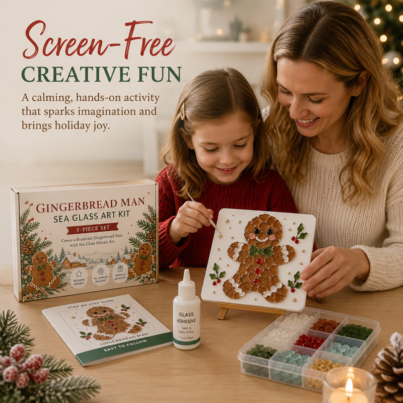 🎄DIY Winter Sea Glass Art Craft Kit – Festive Holiday Designs! ✨