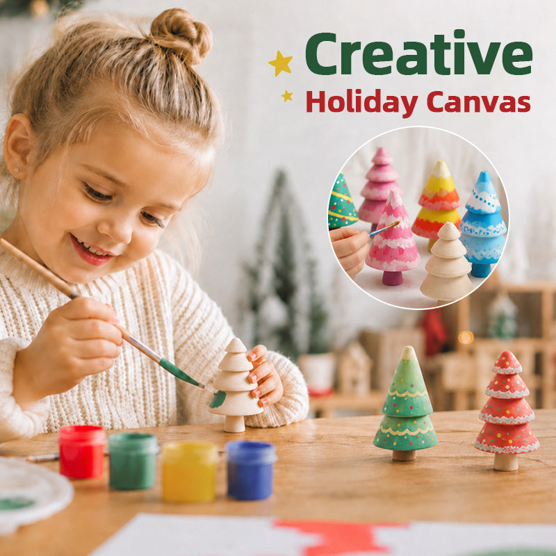 🎄🎨 DIY Wooden Christmas Tree Set — Color Your Christmas Your Way