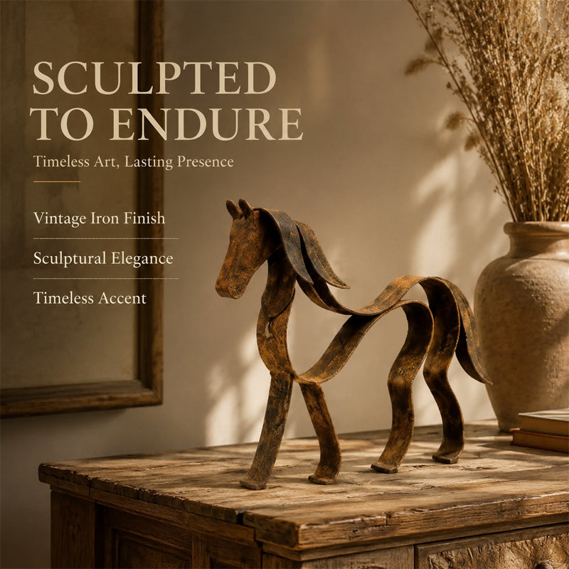 🐎🌀 Metal Horse Sculpture — flowing lines that bring quiet elegance to any shelf
